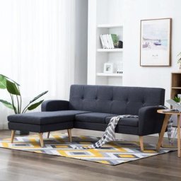 Canapé d'angle | Canapé scandinave Sofa Revêtement en tissu 186x136x79 cm Gris foncé 85835 - Gris