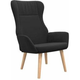 Chaise de relaxation Noir Tissu vidaXL - Black
