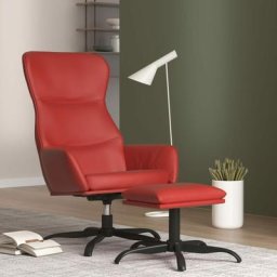 Chaise de relaxation avec tabouret Fauteuil relax - Bordeaux Similicuir Bonnevie 34664