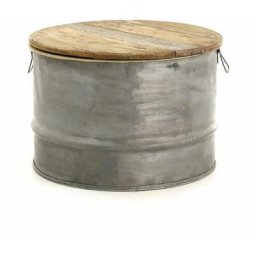 CDA - Table basse ronde métal et bois H45 cm Noldor - Gris