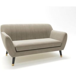 Deco In Paris - Canapé scandinave 3 places en tissu velours beige pandora - beige