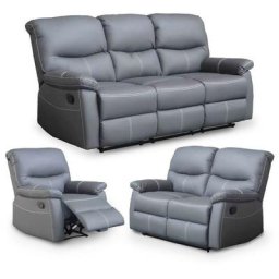 Ensemble canapé relax gris 3+2+1 places joey - gris