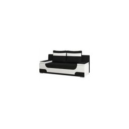 Canapé en lit convertible avec coffre de rangement 3 places relax - en tissu et simili cuir-ANDREA