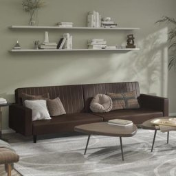 Kalisse - Canapé Relax Salon - Moderne Lit de jour à 2 places Marron Similicuir,220x84,5x69 cm