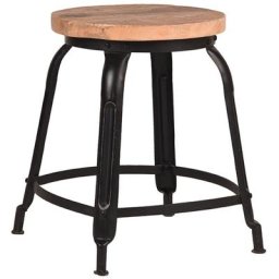 Tabouret Delhi 37x37x47 cm Noir Label51 Noir