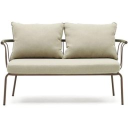 Kave Home - Canapé Salguer 2 places en corde verde et acier finition peinture marron 134 cm - Marron