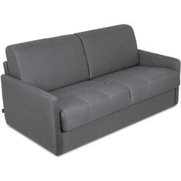 Canapé convertible 3 places louna slim en tissu gris foncé ouverture express - gris foncé