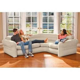 Intex - 68575 canapé d'angle gonflable convertible en lit d'appoint 257x203x76cm