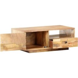 Table basse de salon, Table Café, 90x50x35 cm Bois solide de manguier OIB4345E - Brun