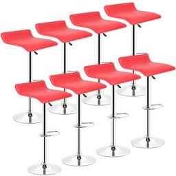 Tabourets de Bar Lot de 8 Pivotante avec Repose-Pieds, Chaise Haute Bar Moderne en Cuir Artificiel,