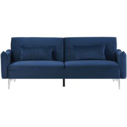 Concept-usine - Canapé design convertible 3 places en velours bleu betty - Bleu