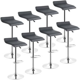 Tabourets de Bar Lot de 8 Pivotante avec Repose-Pieds, Chaise Haute Bar Moderne en Cuir Artificiel,