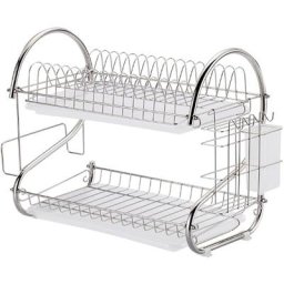 Gouttoir Sèche-vaisselle Égouttoir Grille d'égouttage Égouttoir à vaisselle 2 niveaux 5423.537cm