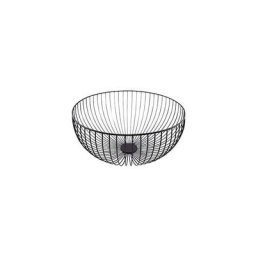Point-virgule - corbeille a fruit, panier de fruits et legumes en fil metal, deco noir, ø 30CM h