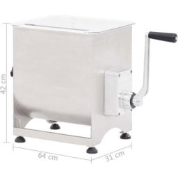 Mélangeur de viande avec boîte de vitesse Argenté Inox