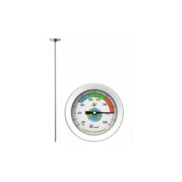 Thermomètre à compost – Thermomètre à cadran en acier inoxydable pour compostage maison et jardin –