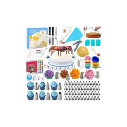 Kit Patisserie Professionnel 301 Pièces, Plateau Tournant Gateau, Douilles Pâtisserie, Poche a
