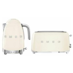 Smeg - pack Bouilloire 1.7L 7 Tasses 2400W + Grille-Pain 1500W 4 Tranches 3 Programmes Crème - Beige