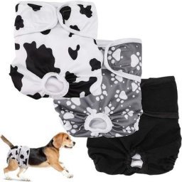 Couches Lavables pour Chiennes (l), Lot de 3 Couches réutilisables pour Chien Couches Super