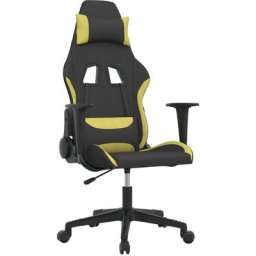 Chaise de jeu de massage Noir et vert clair Tissu Vidaxl Vert clair