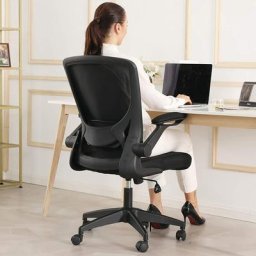 Chaise de bureau ergonomique, respirante, support lombaire, chaise d'ordinateur avec roulettes et