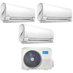 midea trial split inverter air conditioner series breezeless+ 9+9+9 avec m3of-27hfn8-q r-32 wi-fi
