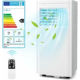 Climatiseur Mobile Silencieux 4 en 1, Refroidissement, Ventilateur, Déshumidificateur, Mode Nuit,