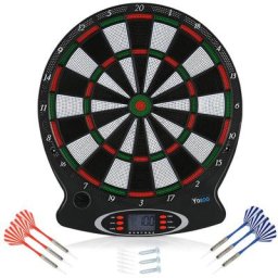 Jeu de fléchettes électronique à suspendre avec indicateur de score lcd et 6 fléchettes