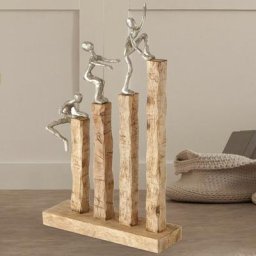 Déco salon moderne à poser figure décoration sculpture figurines décoration moderne bois de