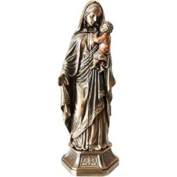 Statuette Vierge à l'enfant de couleur bronze