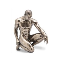 Figurines en bronze Figure Nude Man Silver Bronze 6x14x15cm 51826 - Plateado - Signes Grimalt