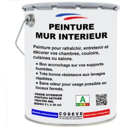 Codève Bois - Peinture Mur Interieur - 4x5 l - Codeve Bois - 1005 - Jaune miel - 1005 - Jaune miel