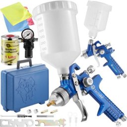Pistolet à peinture hvlp Aérographe + Accessoires - pulverisateur peinture, machine a peinture,