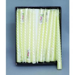 Bougie torsadée blanc nacré pc 1 cm 2 x 24 h