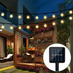 Guirlande solaire Jardin,6.5 m 30 boules de cristal étanche Guirlande lumineuse led, 8 modes