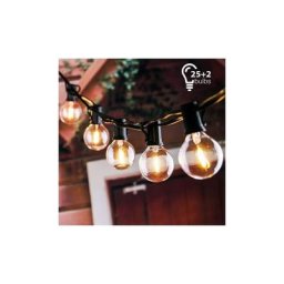 Guirlande Lumineuse, Guirlande Guinguette Raccordable à 25 G40 Ampoules 7.62M Imperméable Chaîne de