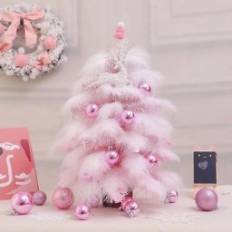 Sapin de Noel 60 cm Arbre de noel en plumes artificielles avec lumieres led Mini arbre de noel