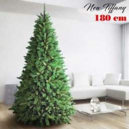 Arbre de Noël 180cm New Tiffany Super Thick 723 Branches Pine Green Cross Base