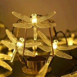 Guirlande solaire Guirlande Lumineuse Solaire 50 led Libellule Extérieur Flash Libellule Lampe