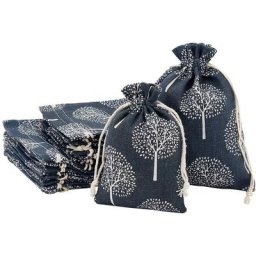 20pcs Pochettes Arbres de Vie, Sachet cadeau en tissu avec cordon de serrage pour lavande, cadeau,