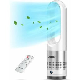 Ventilateur Colonne, Ventilateur Sans Pale avec Télécommande, Écran led, 8 Vitesses, 9H Minuterie,