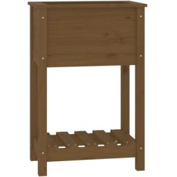 Vidaxl - Jardinière avec étagère Marron miel 54x34,5x81 cm Bois de pin marron miel