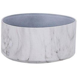 Pot de Fleurs Cache-pot Rond 35 cm de Diamètre en Mélange de Pierre Effet Marbre Blanc Idéal pour