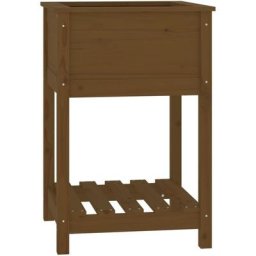 Vidaxl - Jardinière avec étagère Marron miel 54x54x81 cm Bois de pin marron miel