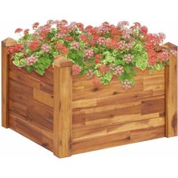 Jardinière Bac a Fleur Lit surélevé de jardin 60x60x44 cm Bois massif d'acacia 41701 - Brun