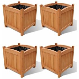 Lot de 4 Jardinières Bacs A Fleur | Lits surélevés 30 x 30 x 30 cm 59299 - Brun