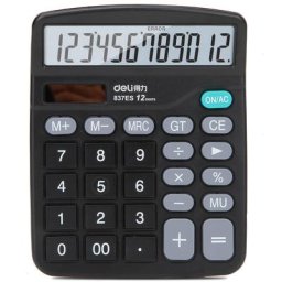 Calculatrice de bureau à 12 chiffres avec grand écran lcd et bouton sensible, double alimentation