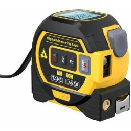 Télémètre laser 3-en-1 Règle de ruban à mesurer de 5 m Écran lcd rétro-éclairé Télémètre Bâtiment