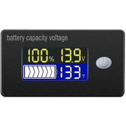 Indicateur de capacité de batterie 12 v affichage lcd voltmètre testeur de température pour Li-ion