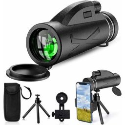Télescope monoculaire - 80x100 haute puissance avec support pour smartphone et trépied pour